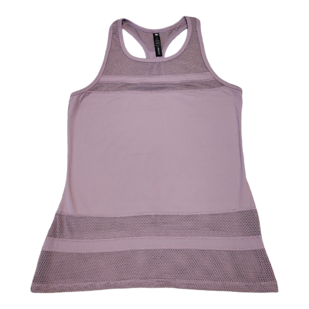 90 Degree By Reflex Purple Mesh Active Racerback Tank Top, Large